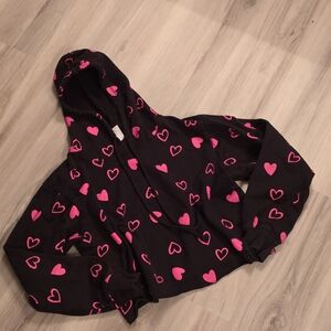 No Boundaries Black Hoodie with Hot Pink Heart Pattern